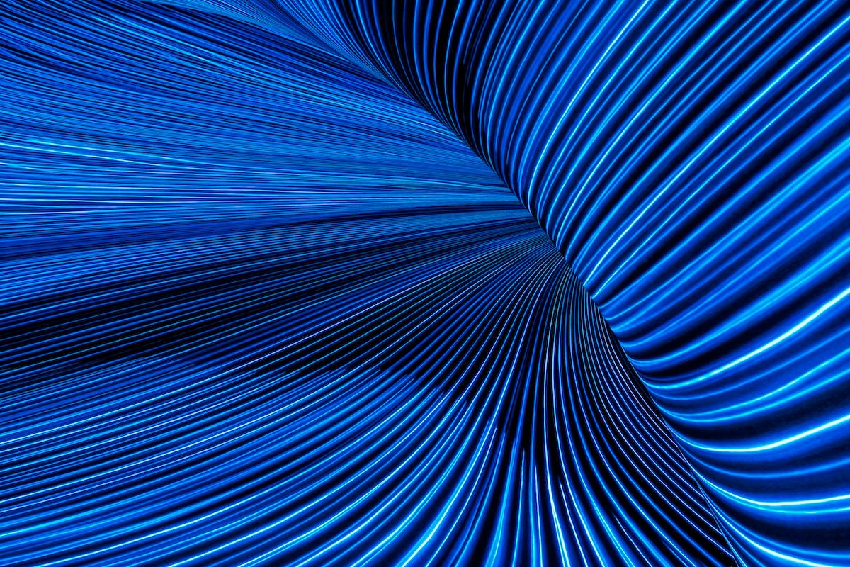 Flowing blue light streams