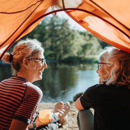 two ladies camping