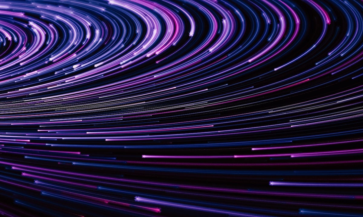 Internet telecommunications network bokeh light lines