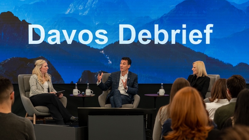 Sarah Chapman, Roy Gori, and Karen Leggett at Davos